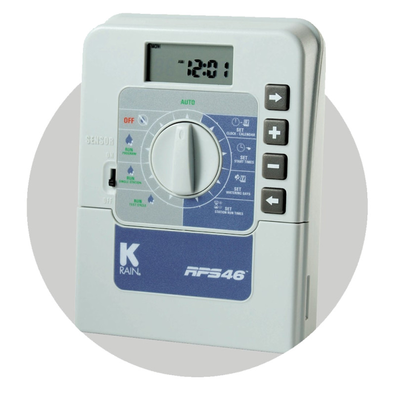 Programador de Riego RPS46 6 zonas Interior K-Rain | Riego Automático para Jardin | Temporizador de Riego Eléctrico