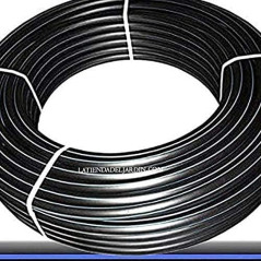 Tuyau polyéthylène alimentaire 20mm 10 bar 50m PE100 HD, bande bleu, tuyau d'eau potable/tuyau d'arrosage