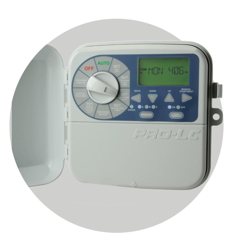 Programmateur d'irrigation PRO-LC 12 stations extérieur K-Rain | Minuterie d'irrigation électrique pour jardin | Mémoire permane Programmateur d'irrigation PRO-LC 12 stations extérieur K-Rain | Minuterie d'irrigation électrique pour jardin | Mémoire permane