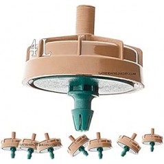 Pack of 200 Self-Compensating Anti-Drainage Drippers, 4 Liters, Non-Removable Mushroom Drippers for Irrigation, Agriculture, 16m