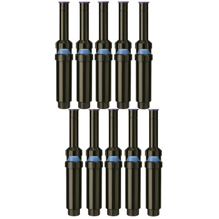 Lot de 10 Diffuseur Émergent NP de 10 cm avec buse KVF-8 | Portée 2,4 m | Réglable de 0° à 360° | Irrigation Précise | Jardins P