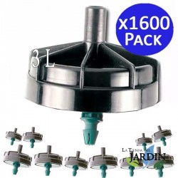 Pack of 1600 Self-Compensating Anti-Drainage Drippers, 3 Liters, Non-Removable Mushroom Drippers for Irrigation, Agriculture, 16