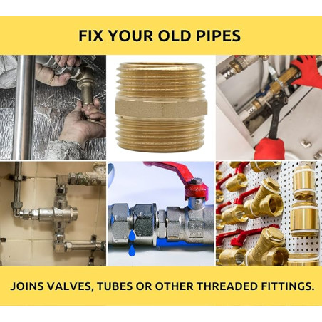 Machón latón | Accesorio laton Aenor | Machones de latón roscados | Machón reducido latón Aire, Agua, Gas