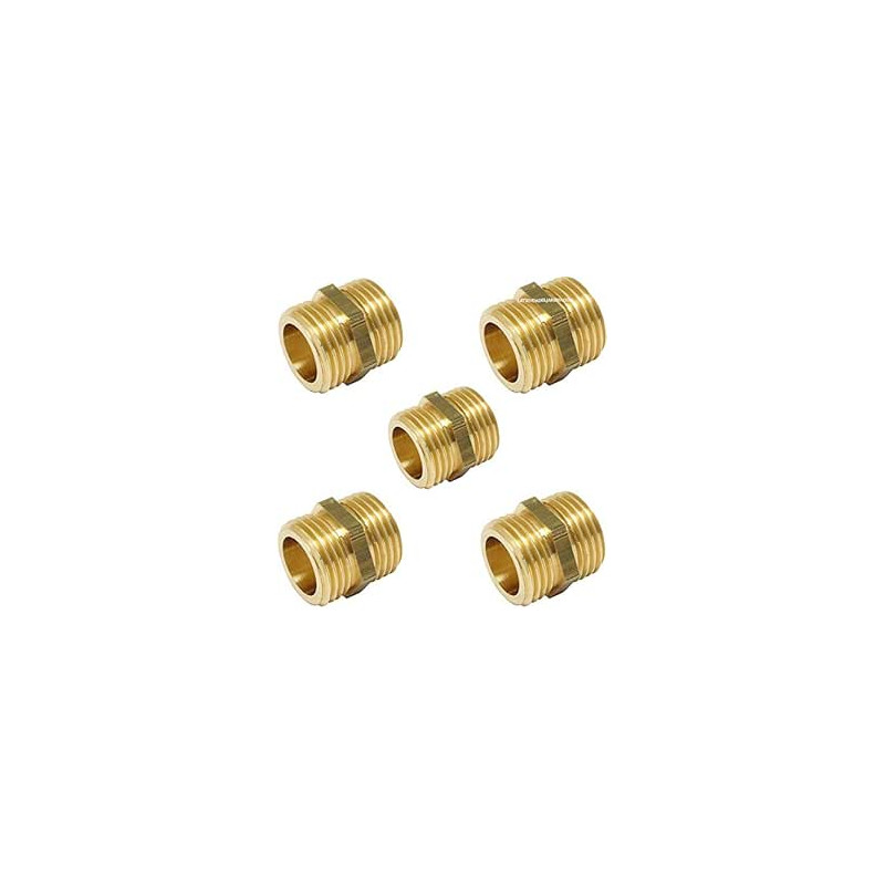 Pack 5 Machón latón 3/4'' | Accesorio latón Aenor | Machones de latón roscados | Machón Roscado latón para Aire, Agua, Gas Pack 5 Machón latón 3/4'' | Accesorio latón Aenor | Machones de latón roscados | Machón Roscado latón para Aire, Agua, Gas