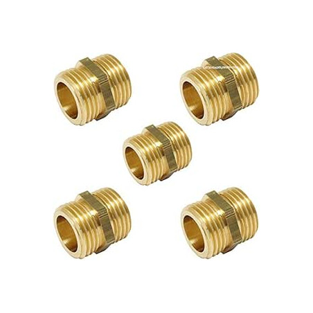 Lot de 5 embouts en laiton 1" | Raccords en laiton Aenor | Embouts filetés en laiton | Embouts filetés en laiton pour air, eau e