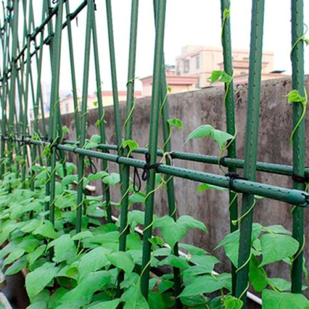 Pack 10 Tutor de Acero Plastificado 90cm Ø8 mm | Varillas para Plantas y Arboles | Tutores para Tomates