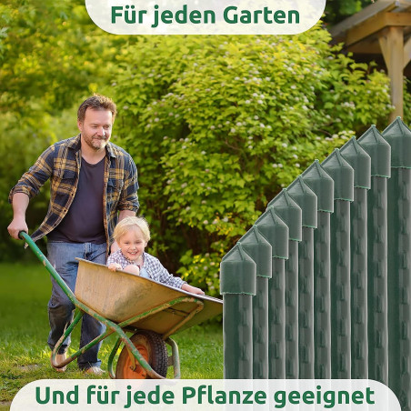Confezione da 50 pali in acciaio rivestiti in plastica, 90 cm, Ø8 mm | Aste per piante e alberi | Pali di supporto per pomodori