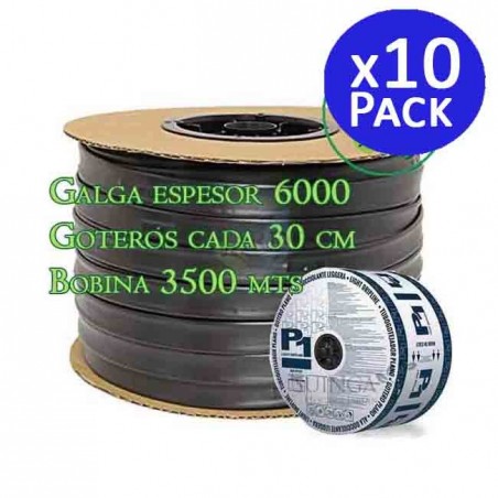 Cinta de riego por goteo 16mm 35.000 mETROS. Galga espesor 6 mil. Goteros 1,5 l/h cada 30 cm