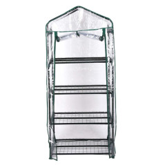 Estufa de terraço com zíper 160x69x49 cm, 4 prateleiras, para cultivo interno e externo