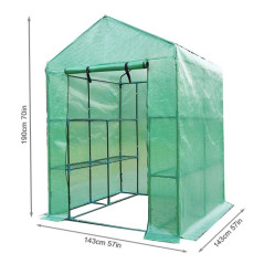 Invernadero de Jardín Opaco 1,43 x 1,43 x 1,90 m - Caseta con cremallera ideal para Macetas, Flores y Huertos
