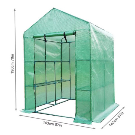 Invernadero de Jardín Opaco 1,43 x 1,43 x 1,90 m - Caseta con cremallera ideal para Macetas, Flores y Huertos