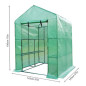 Opaque Garden Greenhouse 1.43 x 1.43 x 1.90 m - Zipped Shed Ideal for Pots, Flowers and Vegetable Gardens
