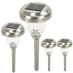 Pack 4 Lámpara Solar Radiante LED Blanca Cálida/Fría con Sensor – 600mAh, IP44, 10h Iluminación – Jardín, Terraza