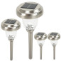 Pacote de 4 lâmpadas solares radiantes LED brancas quentes/frias com sensor – 600mAh, IP44, 10h de iluminação – Jardim, Terraço Pacote de 4 lâmpadas solares radiantes LED brancas quentes/frias com sensor – 600mAh, IP44, 10h de iluminação – Jardim, Terraço