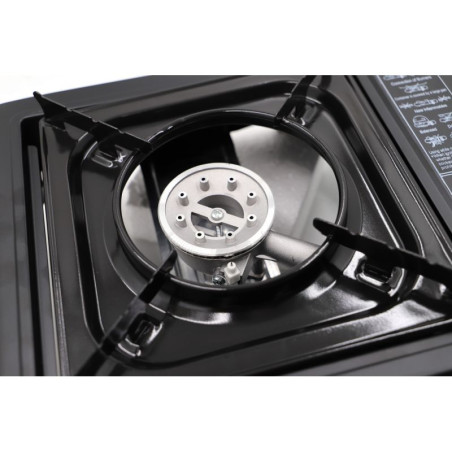 Thulos dual portable stove, works with gas cartridge or external gas bottle.