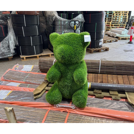 Figura di orso in erba artificiale 40x45x65 cm per decorazione