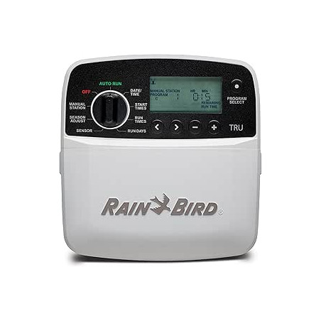 Programador de Riego TRU 6 zonas Interior Rain Bird + Electroválvulas 100HV 24V 1" | Riego Automatico para Jardin