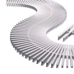 Module de grille 45 pour courbes de piscine – 1 mètre, hauteur 22 mm, largeur 195 mm