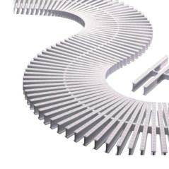 Módulo de grade 45 para curvas de piscina – 1 metro, altura 22 mm, largura 245 mm