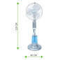 Ventilador nebulizador 3000W 25x25x40 cm - 3 velocidades 100W 40cm, 3,2 litros
