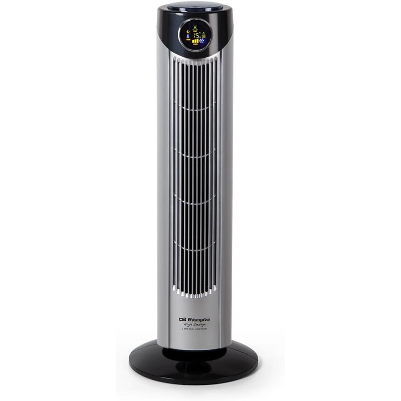 Ventilador de Torre Orbegozo, 3 Velocidades, Mando a Distancia, Temporizador, Display Digital, 45W