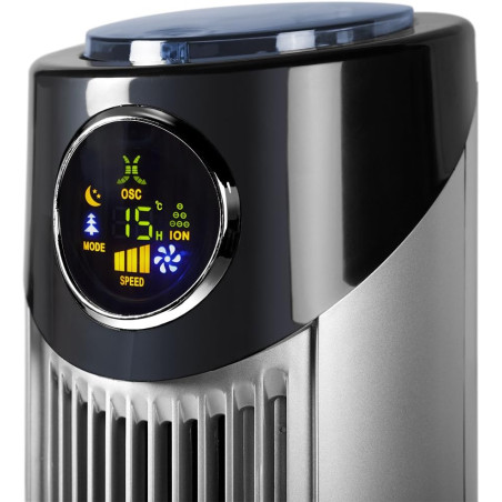 Ventilador de torre Orbegozo, 3 velocidades, controle remoto, temporizador, visor digital, 45 W