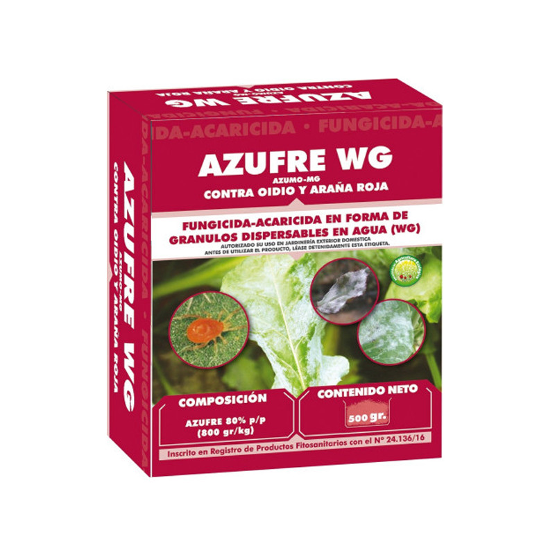 Fungicida Azufre WG Masso contra Oidio y Araña Roja 500gr