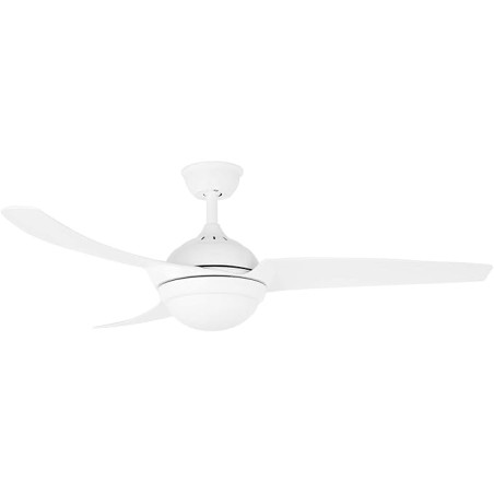 Ventilateur de plafond avec lumière LED, 3 vitesses, 60W, couleur blanche, A+, CP104132