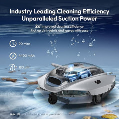 Robot limpiafondos de Piscina inalámbrico Deepool 300P | Aspiradora de piscina con succión superior