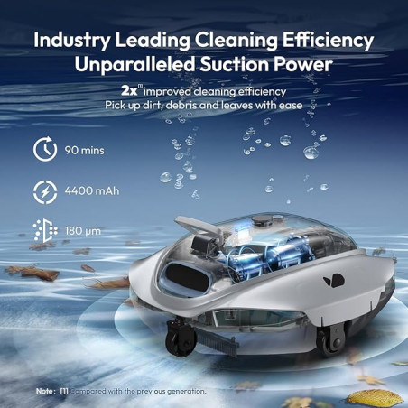 Deepool 300P Cordless Robot Pool Cleaner | Superior Suction Pool Vacuum