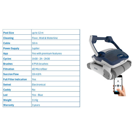 Robot limpiafondos Piscina Profesional automático RC50