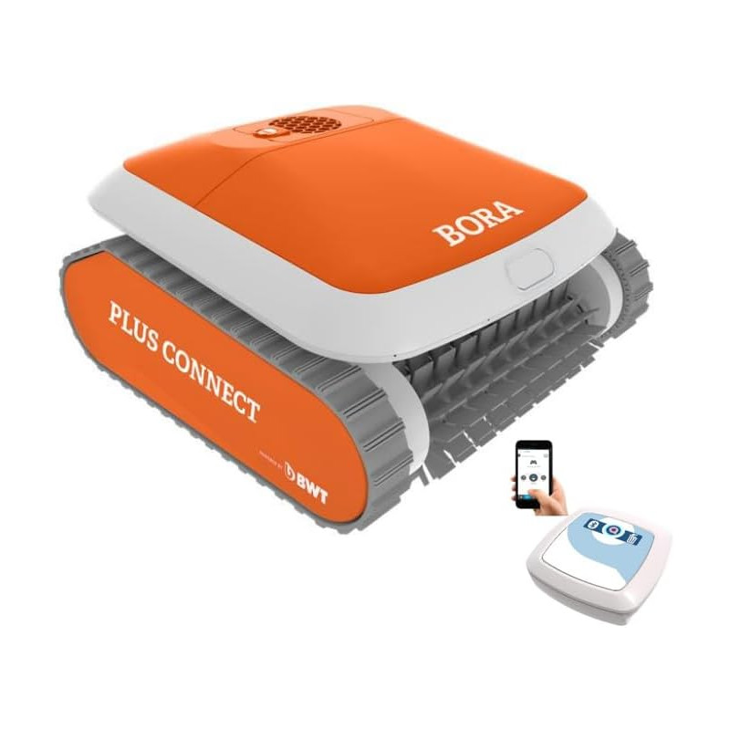 Robô aspirador de piscina Bora Plus com 3 motores para pisos e paredes | Sucção de 15 m3/h | Controle remoto via aplicativo Robô aspirador de piscina Bora Plus com 3 motores para pisos e paredes | Sucção de 15 m3/h | Controle remoto via aplicativo
