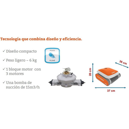 Robô de limpeza de piscinas Bora Plus com 3 motores