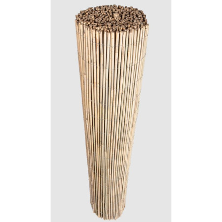 Canisse en bambou naturel entière 1,2 x 5 mètres, Occultation 95%, tiges de bambou naturelles pour terrasses et jardins