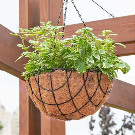 Hängender Kokos-Übertopf, Hängetöpfe 30 cm