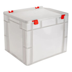 Caisse de Rangement Empilable Blanche 31L, 30x40x33,5 cm | Alimentaire et Domestique