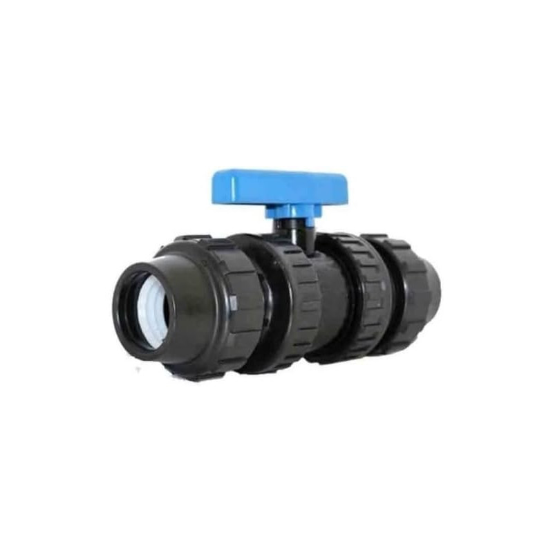 Válvula PE Fitting para Tuberias de Polietileno 63mm. Llave de Paso para Unir Tubos de Polietileno Agricola o Alimentario de 63 Válvula PE Fitting para Tuberias de Polietileno 63mm. Llave de Paso para Unir Tubos de Polietileno Agricola o Alimentario de 63