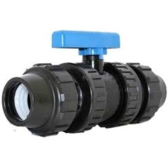 Válvula PE Fitting para Tuberias de Polietileno 40mm. Llave de Paso para Unir Tubos de Polietileno Agricola o Alimentario de 40
