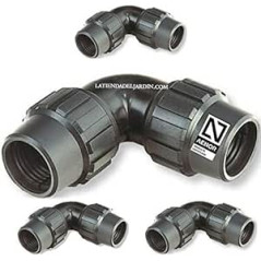 Pack 4 Cotovelos PE 20mm para Tubo | Certificado AENOR | Irrigação & Canalização