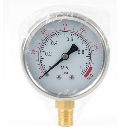 Glycerin-Manometer mit Zifferblatt, 0–10 Bar, 1/4 Zoll