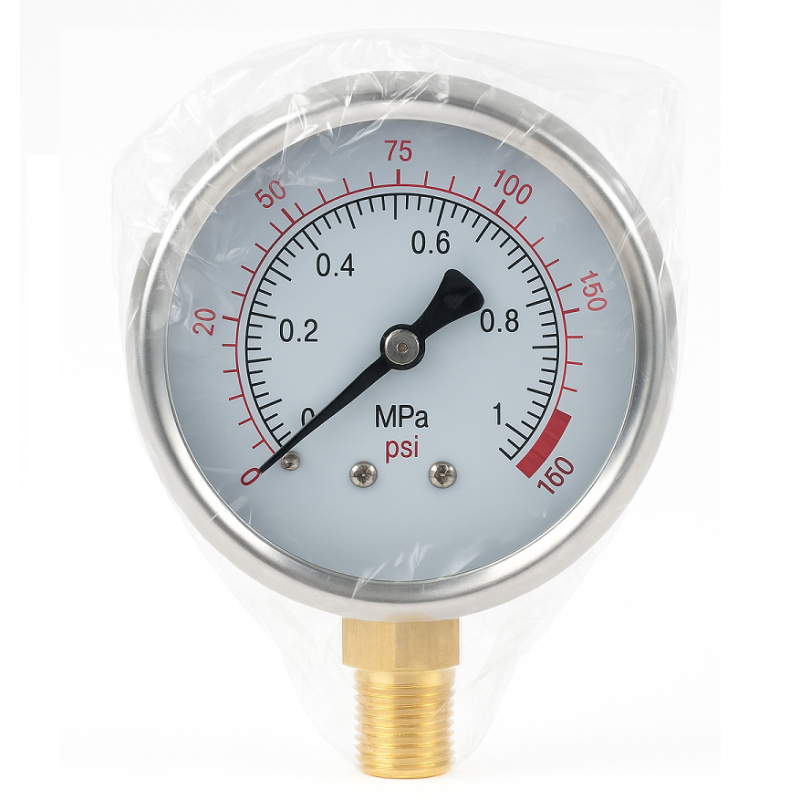 Glycerin Dial Pressure Gauge 0-10 Bar 1/4''
