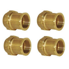 Pack 4 Enlace hembra Latón 63mm x 2'' para tuberia polietileno 63 mm | Accesorio laton Certificado Aenor | Enlace rosca hembra