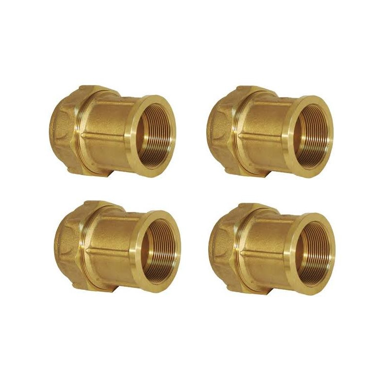 Pack 4 Enlace hembra Latón 20mm x 1/2'' para tuberia polietileno 20 mm | Accesorio laton Certificado Aenor | Enlace rosca hembra Pack 4 Enlace hembra Latón 20mm x 1/2'' para tuberia polietileno 20 mm | Accesorio laton Certificado Aenor | Enlace rosca hembra