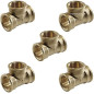 Pack 5 Te latón Hembra 3/4'' | Accesorio latón Aenor | Te rosca hembra 3/4'' | Unión Tubos Riego | Conector Latón Tubos Pack 5 Te latón Hembra 3/4'' | Accesorio latón Aenor | Te rosca hembra 3/4'' | Unión Tubos Riego | Conector Latón Tubos