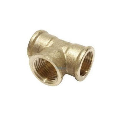 Pack 4 Te latón Hembra 1 1/4'' | Accesorio laton Aenor | Te rosca hembra 1 1/4'' | Unión Tubos Riego | Conector Latón Tubos