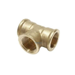 Pack 4 Te latón Hembra 2'' | Accesorio laton Aenor | Te rosca hembra 2'' | Unión Tubos Riego | Conector Latón Tubos