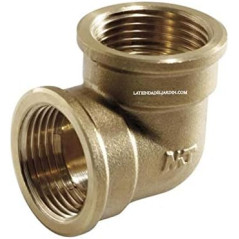 Pack 5 Codo latón Hembra 1/2'' | Accesorio latón Aenor | Codo rosca hembra 1/2'' | Unión Tubos Riego | Conector Latón Tubos