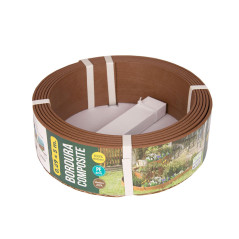 Bordure composite marron 0,09 x 5 mètres d'une épaisseur de 4,5 mm, idéale pour les jardins