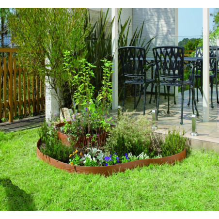 Bordura Composite Marrón oscuro 0,135 x 5 m, grosor 4,5 mm, ideal para jardín