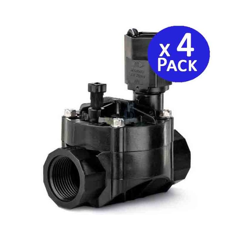 Set di 4 Elettrovalvola di Irrigazione Rain Bird 100HV 1'' 24V, per Programmatori Elettrici